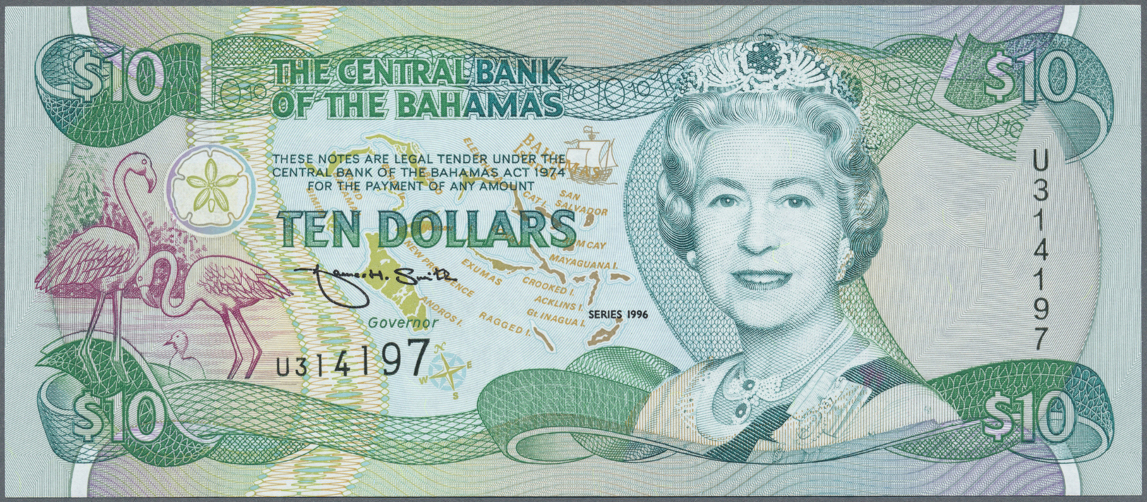 00233 Bahamas: 10 Dollars L. 1974 P. 59 In Condition: UNC. - Bahamas