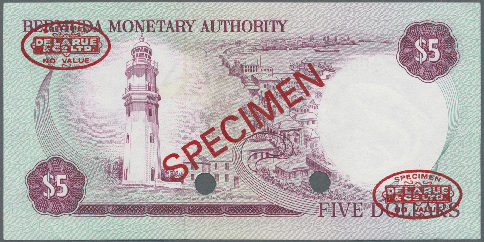 00302 Bermuda: 5 Dollars 1981 Specimen P. 29bs In Condition: XF+ To AUNC. - Bermudas