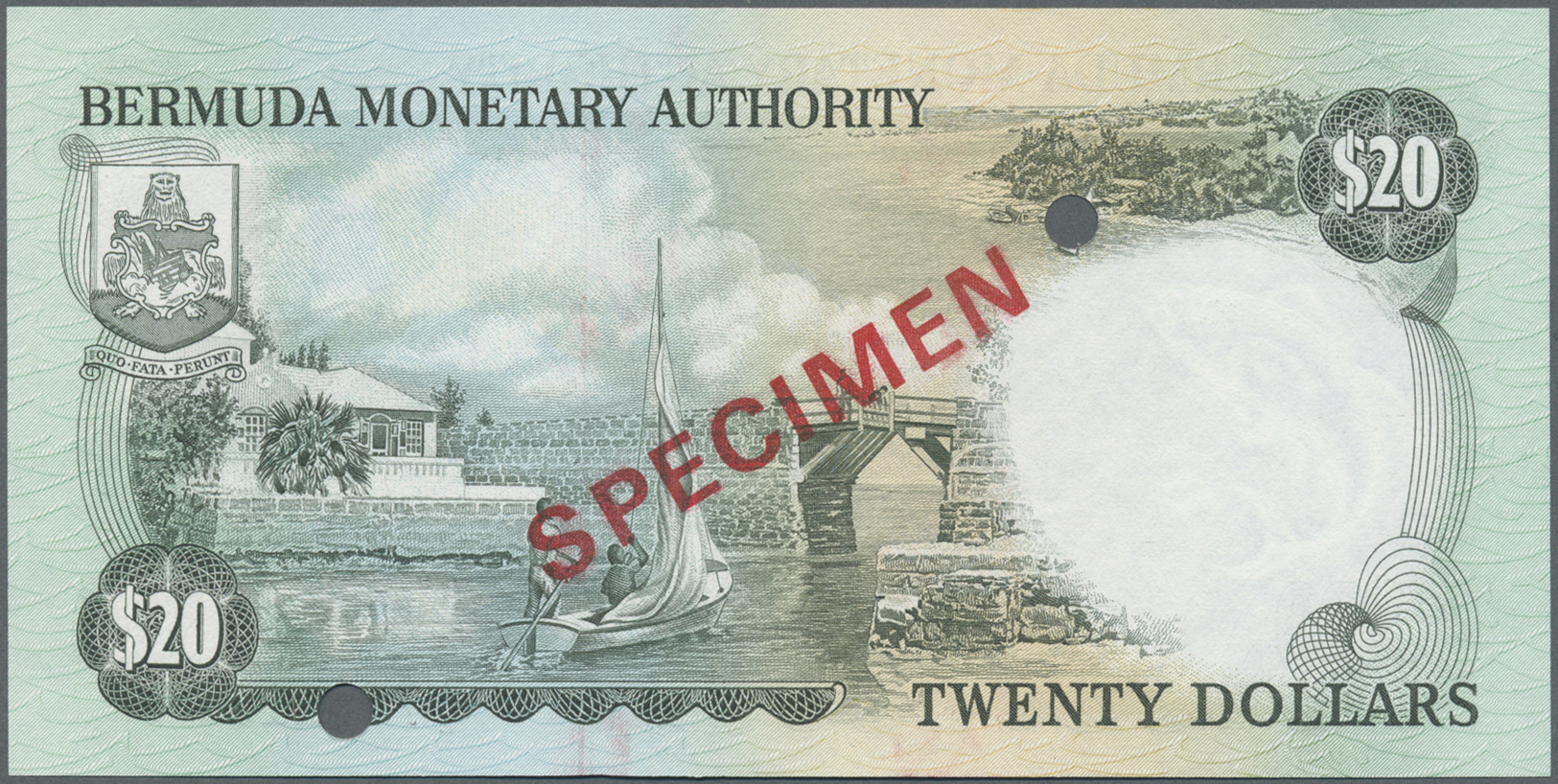 00312 Bermuda: Set Of 3 Notes Containing 2x 10 Dollars 1978 Specimen And 1x 20 Dollars 1985 Specimen P. CS1, Regular Ser - Bermudas