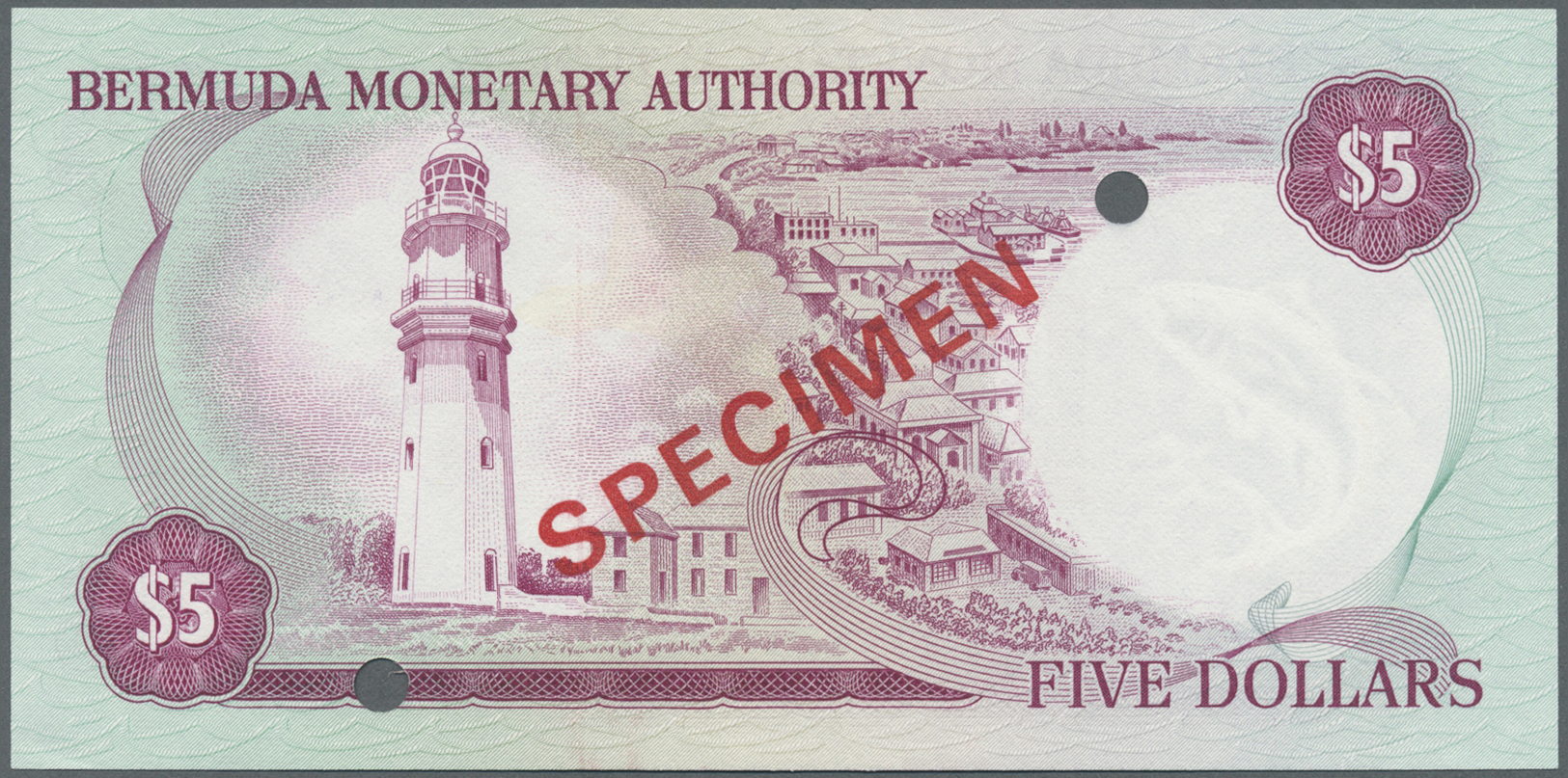 00313 Bermuda: set of 6 notes from 1 to 100 Dollars 1985 SPECIMEN P. CS1, in condition: UNC. (6 pcs)