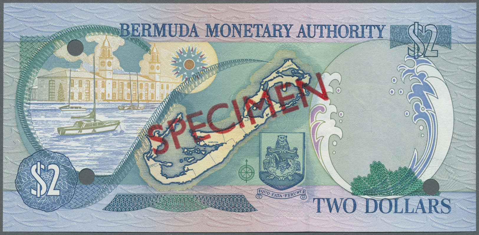 00314 Bermuda: complete set of 1 - 100 Dollars 2000 Specimen P. CS2, all in condition: UNC. (6 pcs)