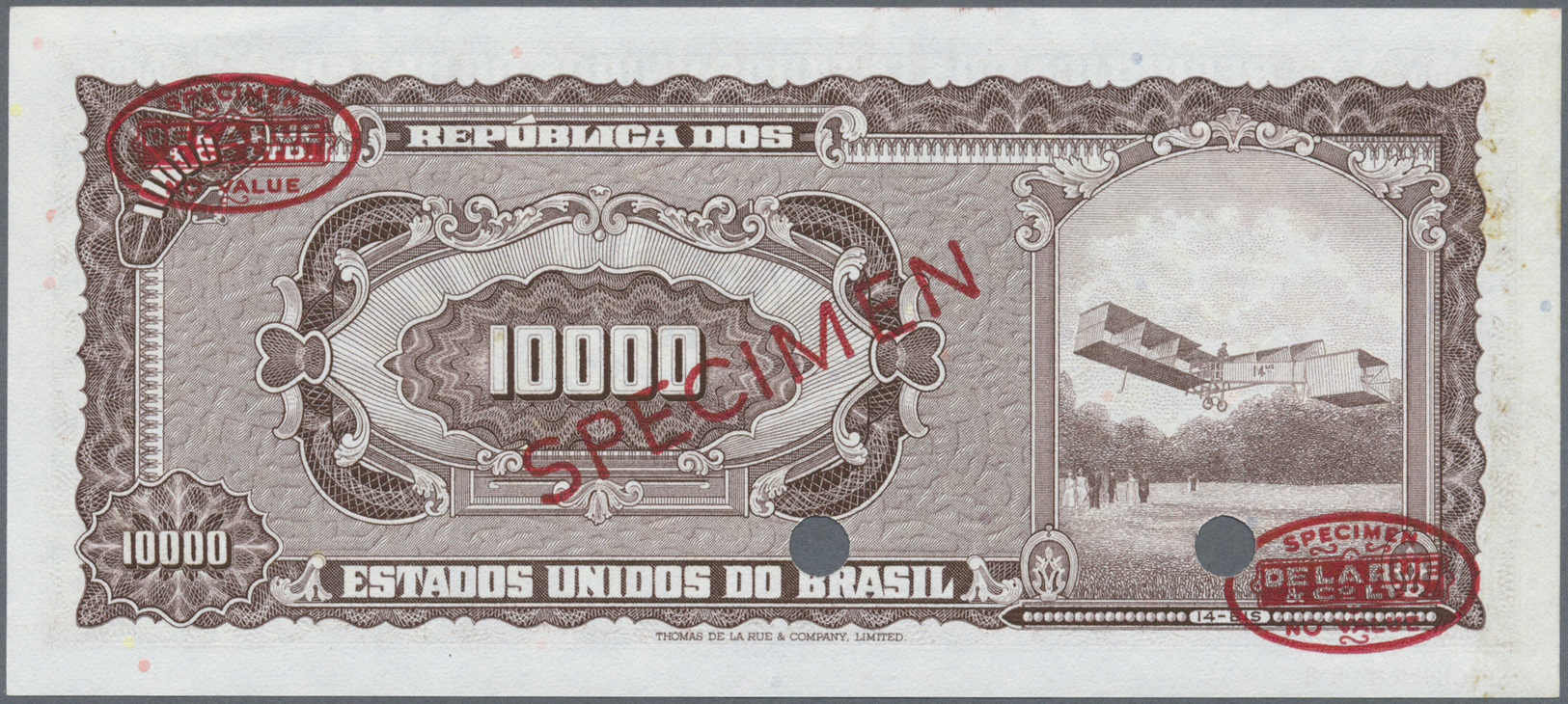 00336 Brazil / Brasilien:  Banco Central Do Brasil 10 Cruzeiros Novos On 10.000 Cruzeiros ND(1967) Specimen, P.190as, Wi - Brazil