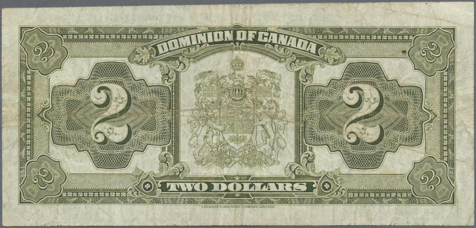 00469 Canada: 2 Dollars 1923 P. 34, Used With Several Folds And Creases, No Holes Or Tears, Condition: F. - Canada