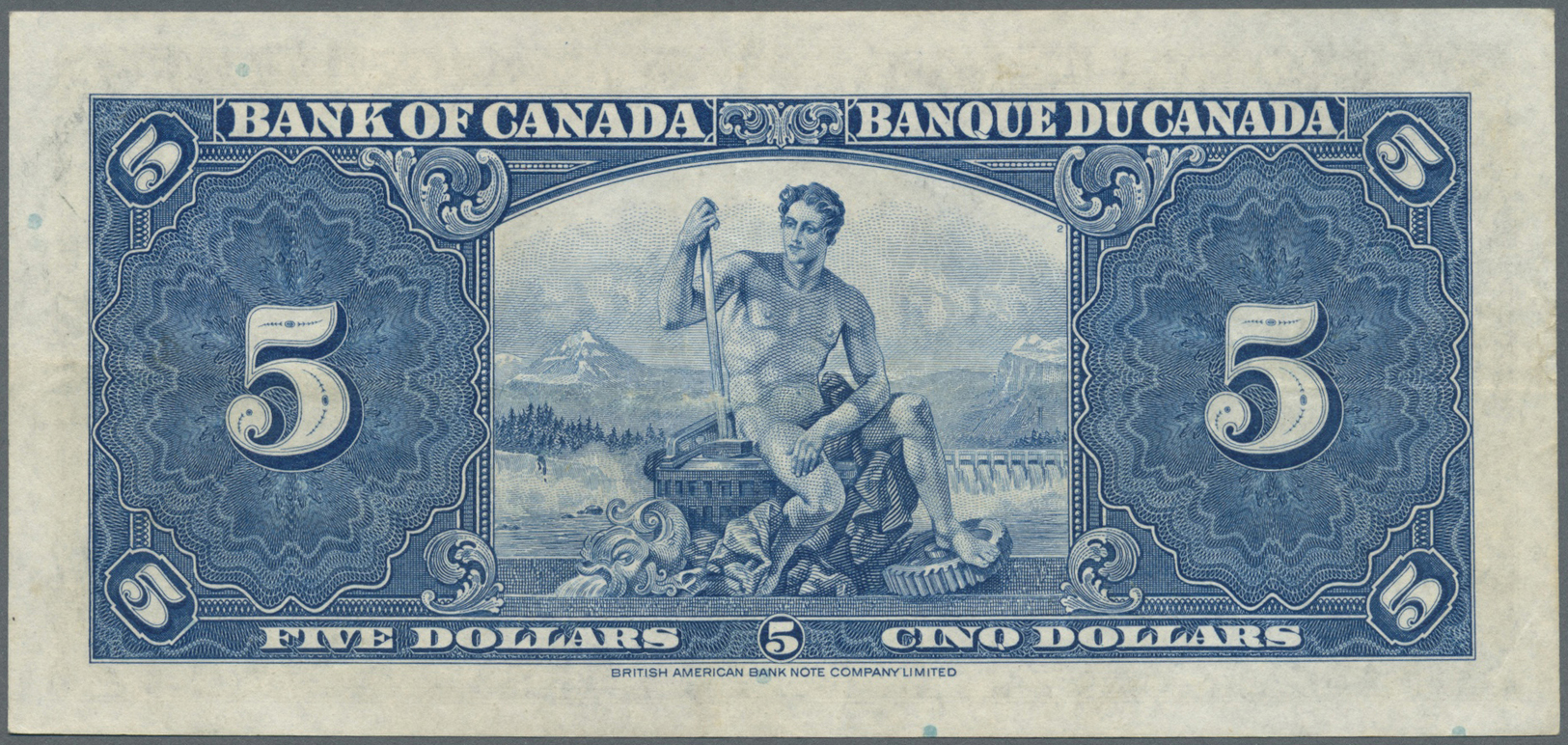 00470 Canada: 5 Dollars 1937 In Excellent Condition, Just A Slightly Horizontal Fold At Center. Condition: XF - Canada