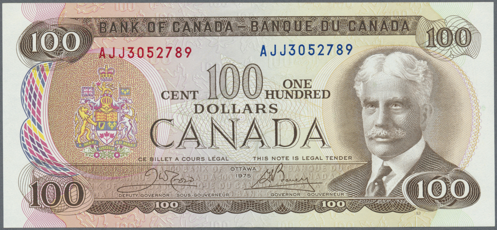 00477 Canada: 100 Dollars 1975 P. 91b In Condition: AUNC. - Canada