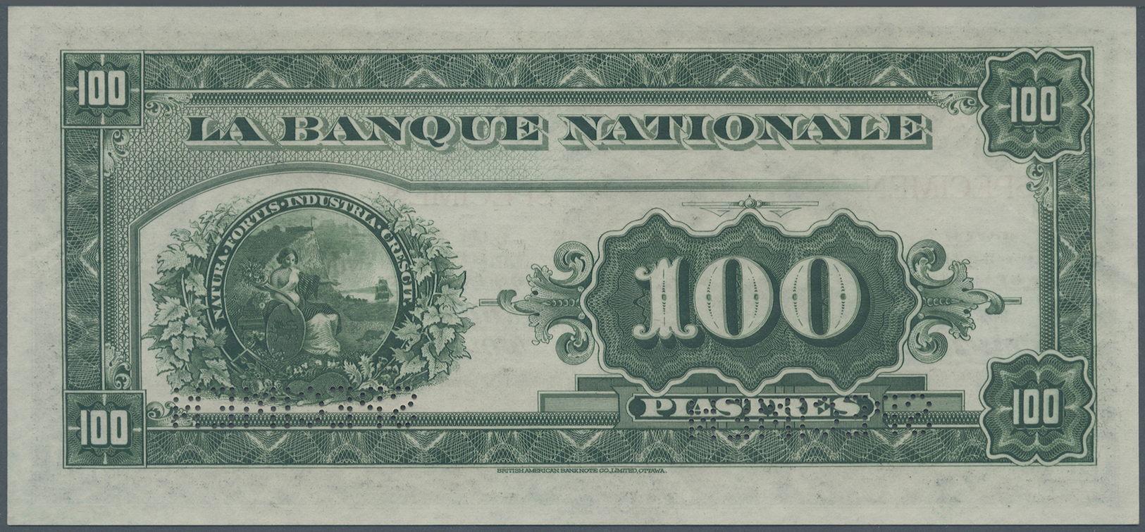 00489 Canada: La Banque Nationale 100 Dollars 1922 SPECIMEN, P.S875s In Perfect Condition, Slightly Wavy Paper At Left B - Canada