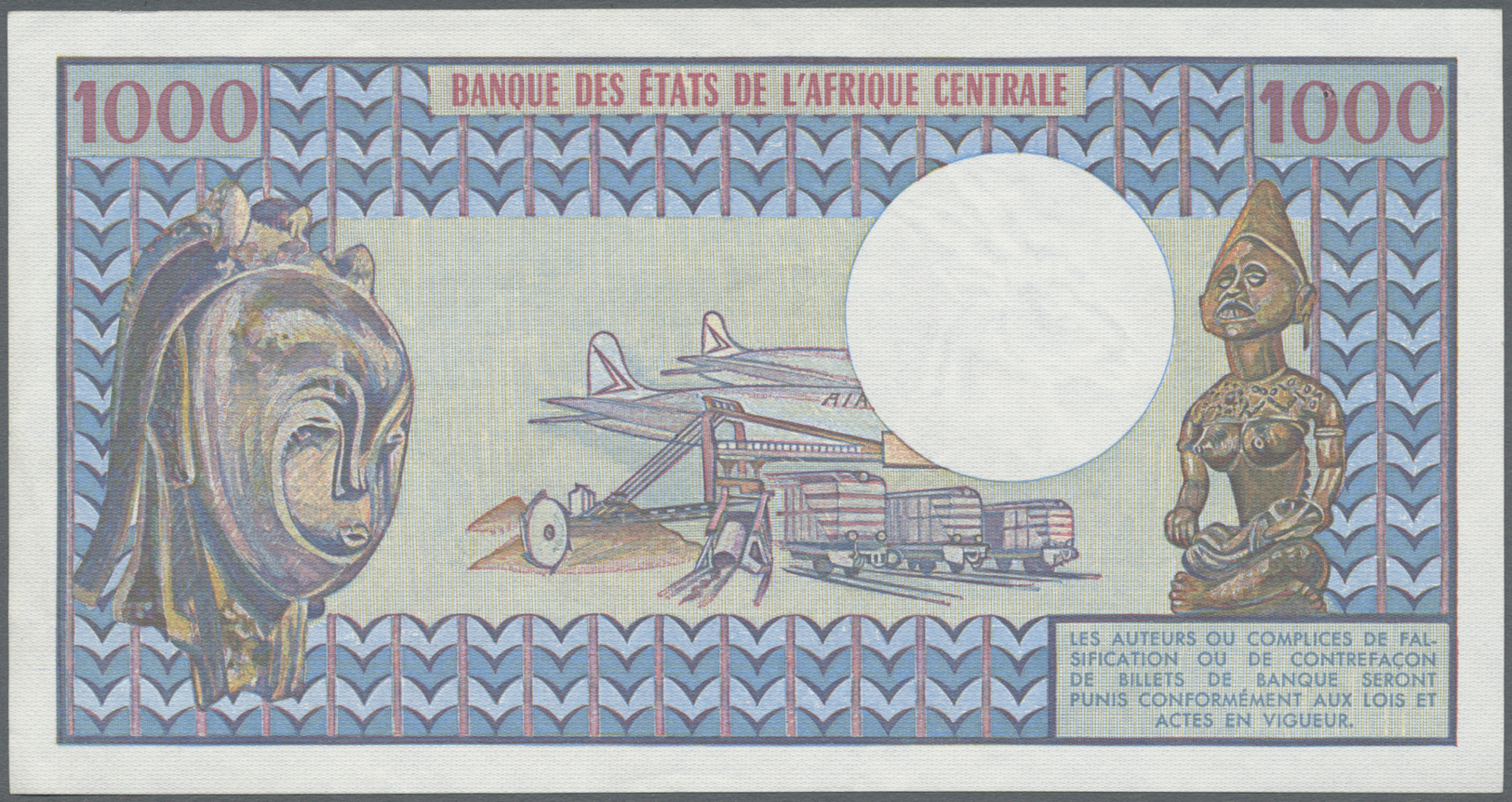 00582 Congo / Kongo: 1000 Francs ND P. 3c, 2 Pinholes At Upper Left, Light Vertical Folds, Condition: XF. - Unclassified