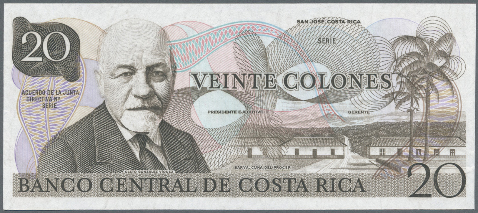 00600 Costa Rica: 20 Colones ND (1983) Tyvek Proof Of P. 252(p). This Note Is Rare As It Was Printed On A So-called Hybr - Costa Rica