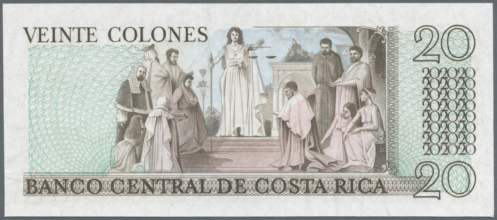00600 Costa Rica: 20 Colones ND (1983) Tyvek Proof Of P. 252(p). This Note Is Rare As It Was Printed On A So-called Hybr - Costa Rica