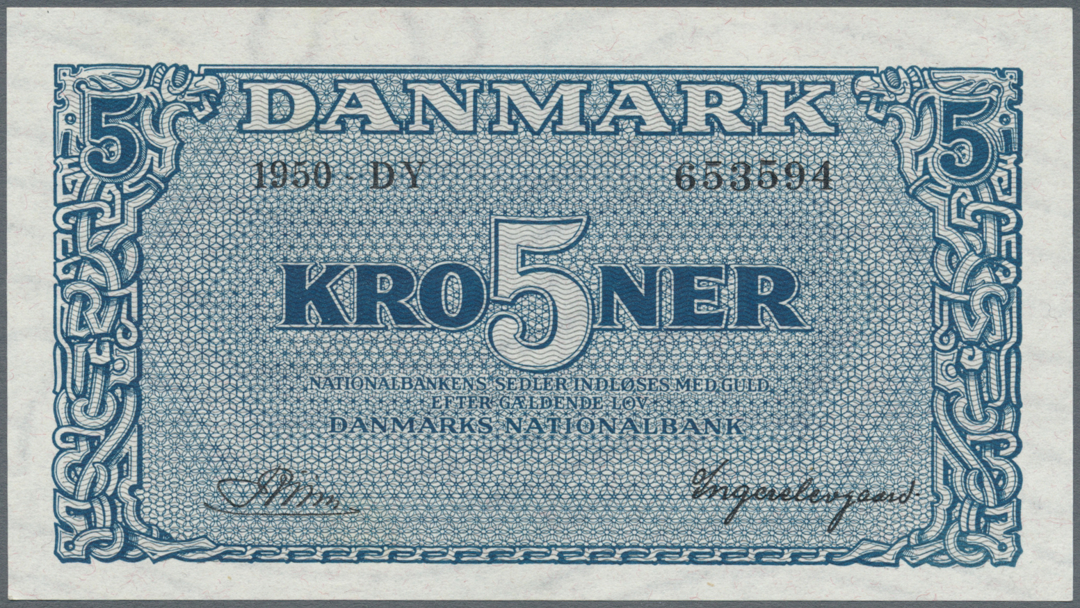 00641 Denmark  / Dänemark: 5 Kroner 1950 P. 35g In Condition: AUNC. - Denmark