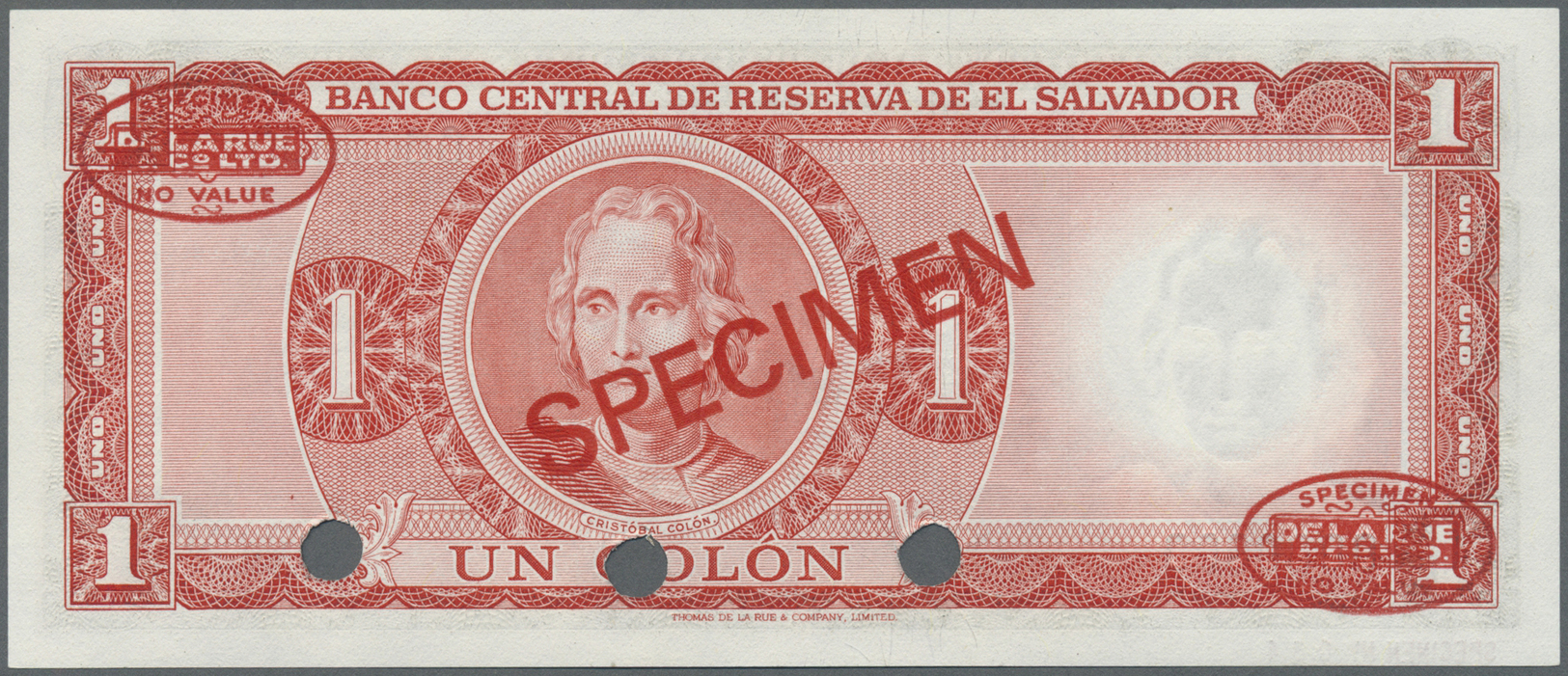 00709 El Salvador: 1 Colon 1974 Specimen P. 120s In Condition: UNC. - El Salvador