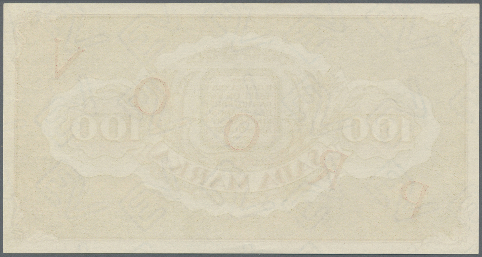 00724 Estonia / Estland: 100 Marka 1923 Specimen Proofs P. 23sp, Front And Back Seperatly Printed On Watermarked Banknot - Estonia