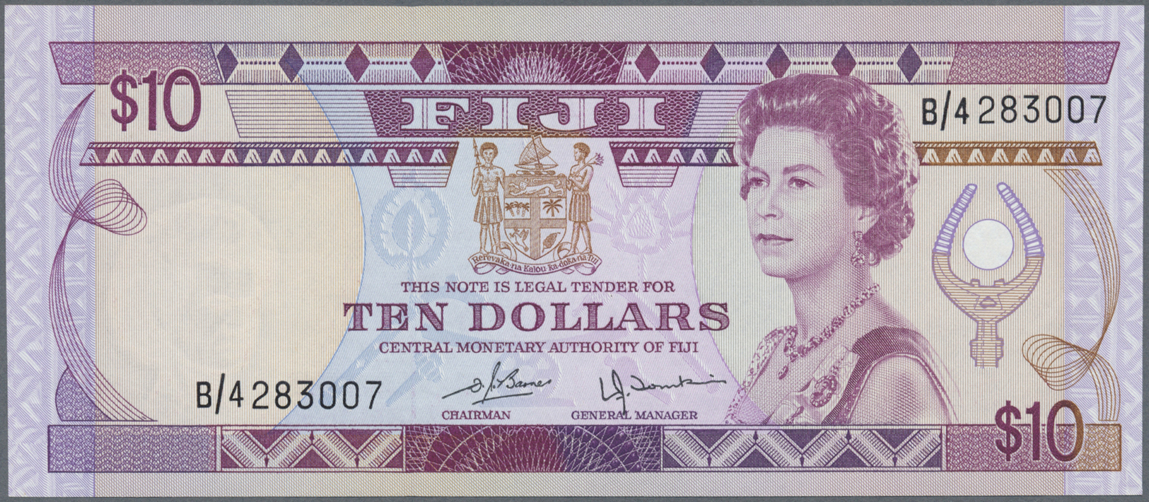 00775 Fiji: 10 Dollars ND P. 79 In Condition: UNC. - Fiji