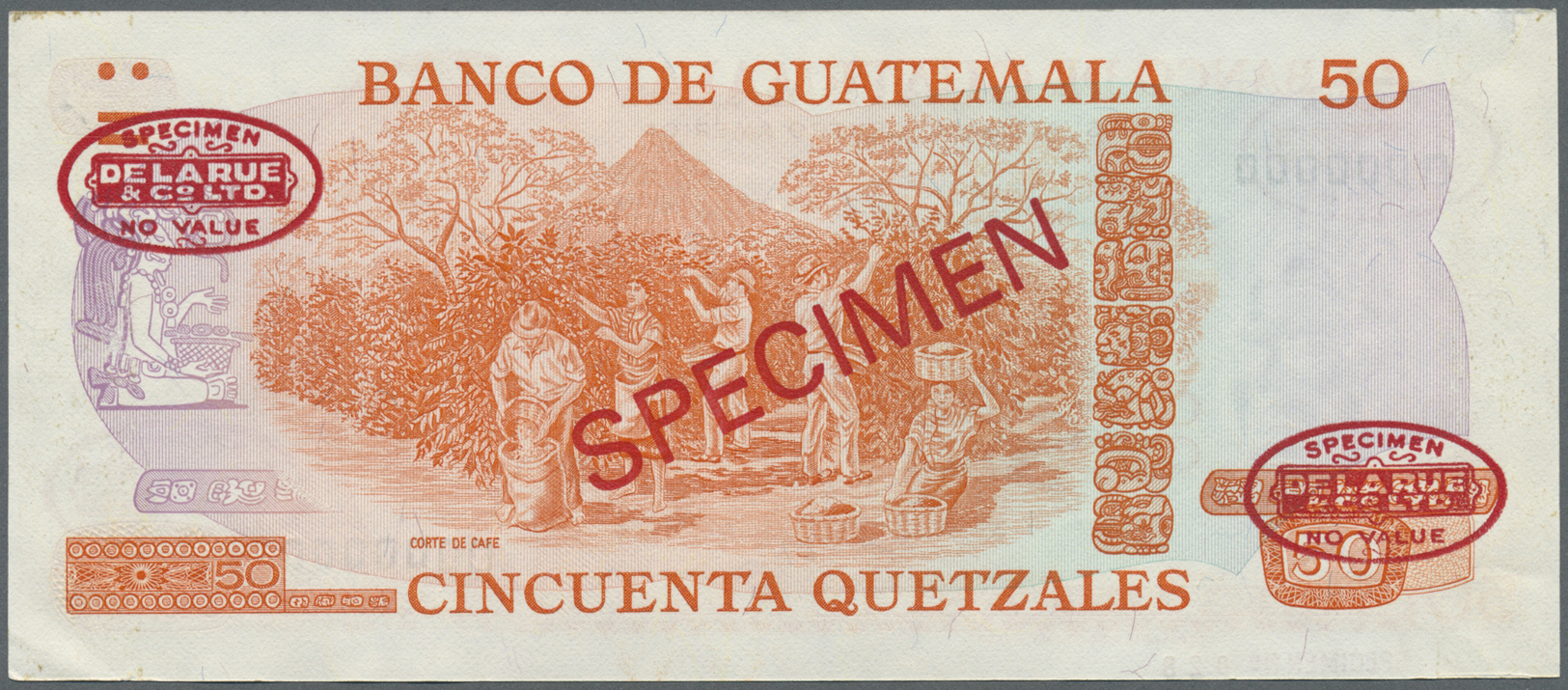 00967 Guatemala: 50 Quetzales ND Specimen P. 63s In Condition: AUNC. - Guatemala