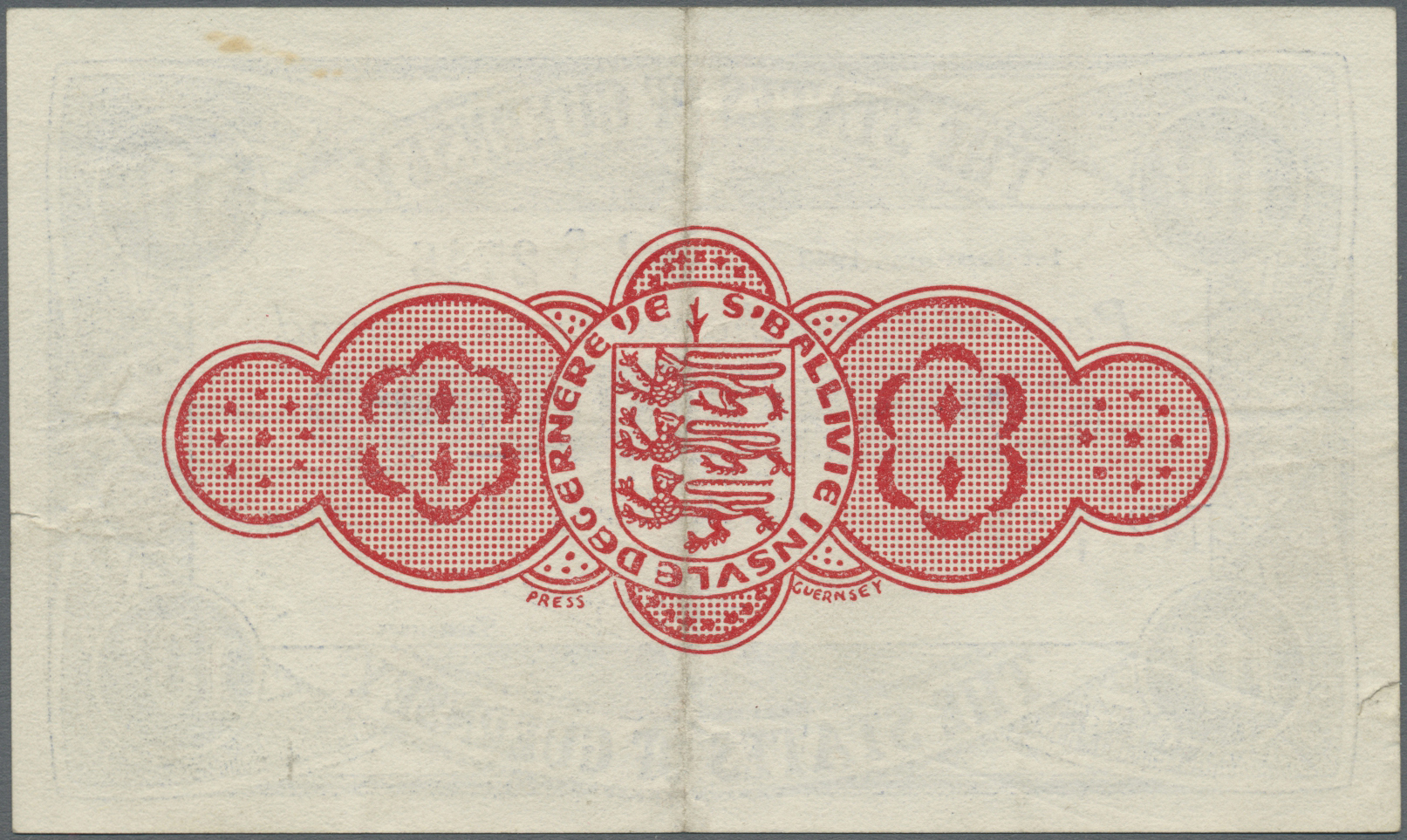 00972 Guernsey: 10 Shillings 1943 Pick 32, Horizontal And Vertical Fold, Light Handing In Paper, No Holes, 2 Small Borde - Other & Unclassified