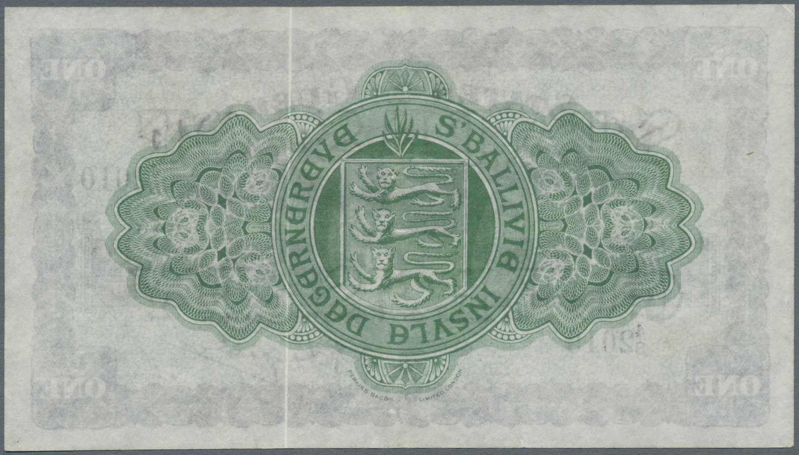 00974 Guernsey: 1 Pound 1945 P. 43a, Crisp Paper But A Bit Wavy At Upper And Lower Border, No Folds, No Holes Or Tears, - Other & Unclassified