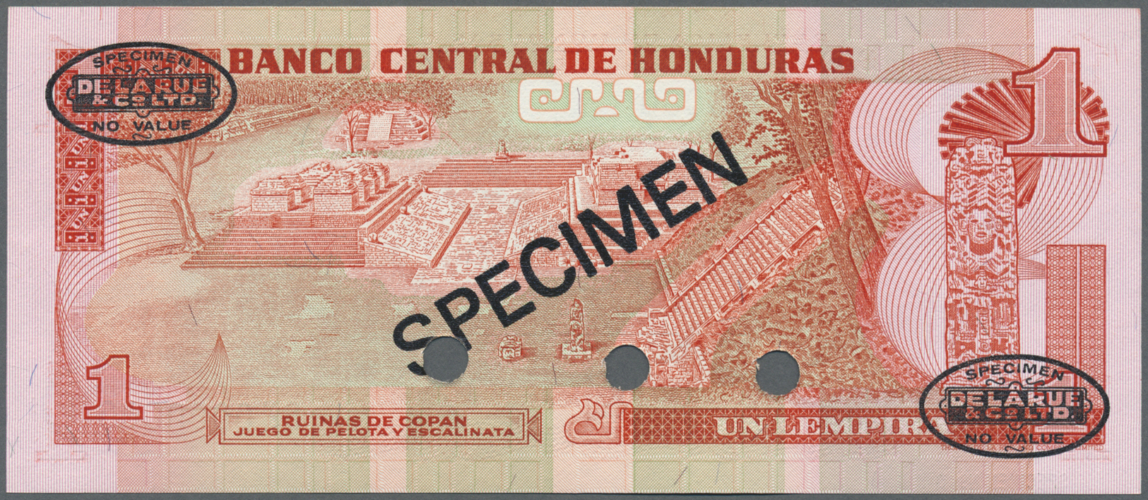 00994 Honduras: 1 Lempira 1980 Specimen P. 68s In Condition: UNC. - Honduras