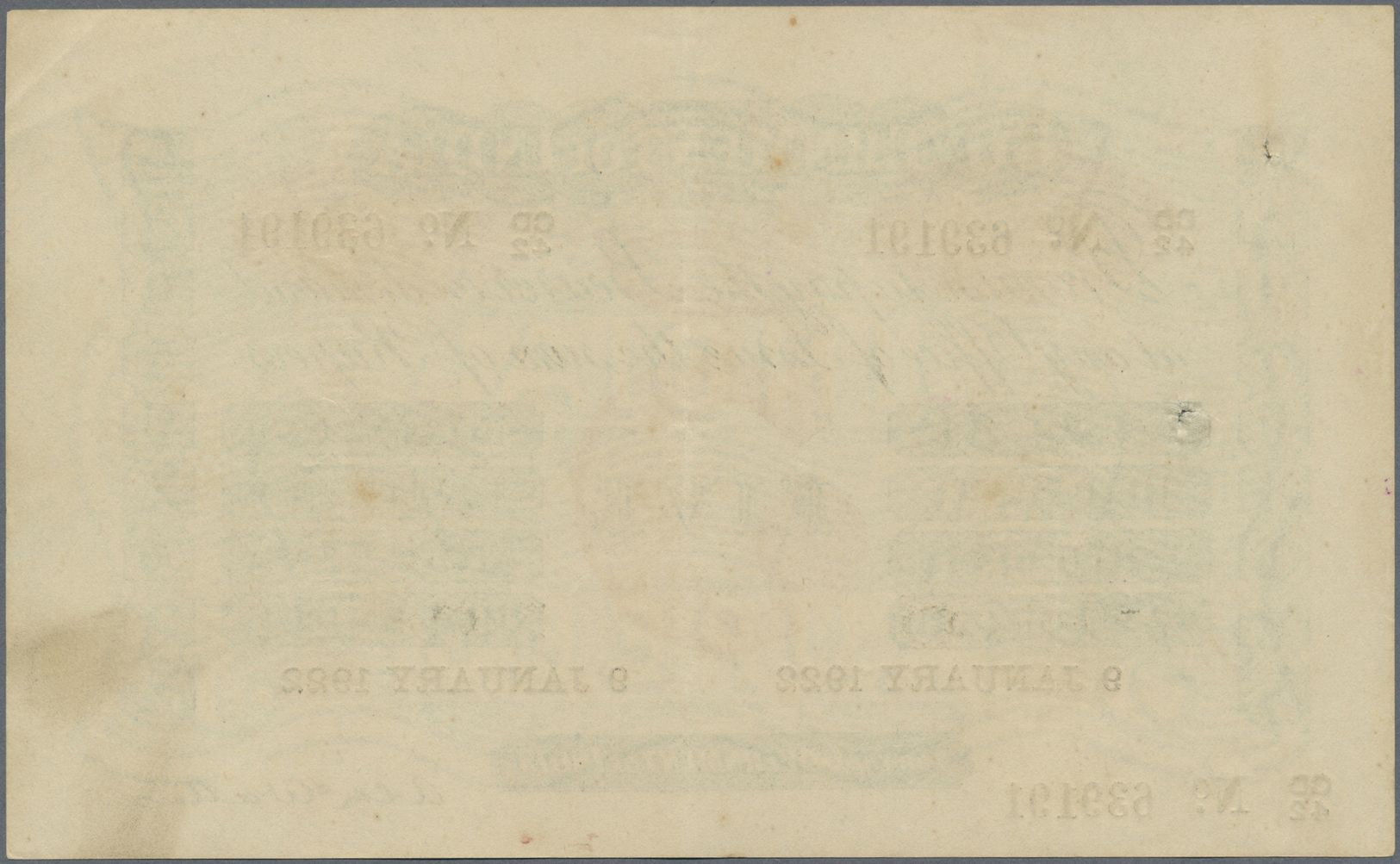 01037 India / Indien: Government Of India 5 Rupees 1922 P. A6 In Exceptional Condition, 2 Usual Pinholes At Left, Light - India