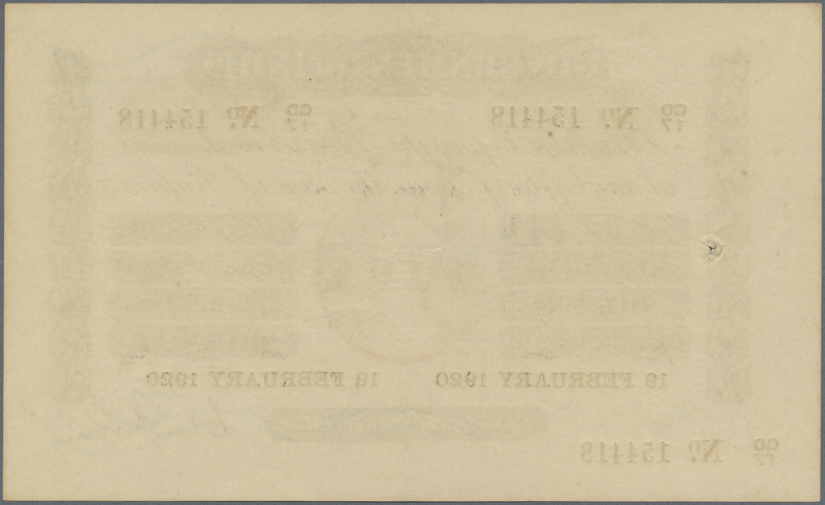 01038 India / Indien: Government Of India 5 Rupees 1920 P. A6, One Larger Usual Pinhole At Left, Only A Very Light And H - India