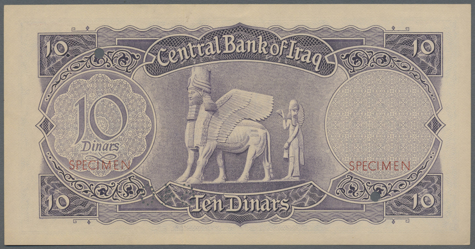 01225 Iraq / Irak: Set Of 2 Pcs SPECIMEN Banknotes 10 Dinars ND P. 55s, Both With Specimen Overprints In Arabic And West - Iraq