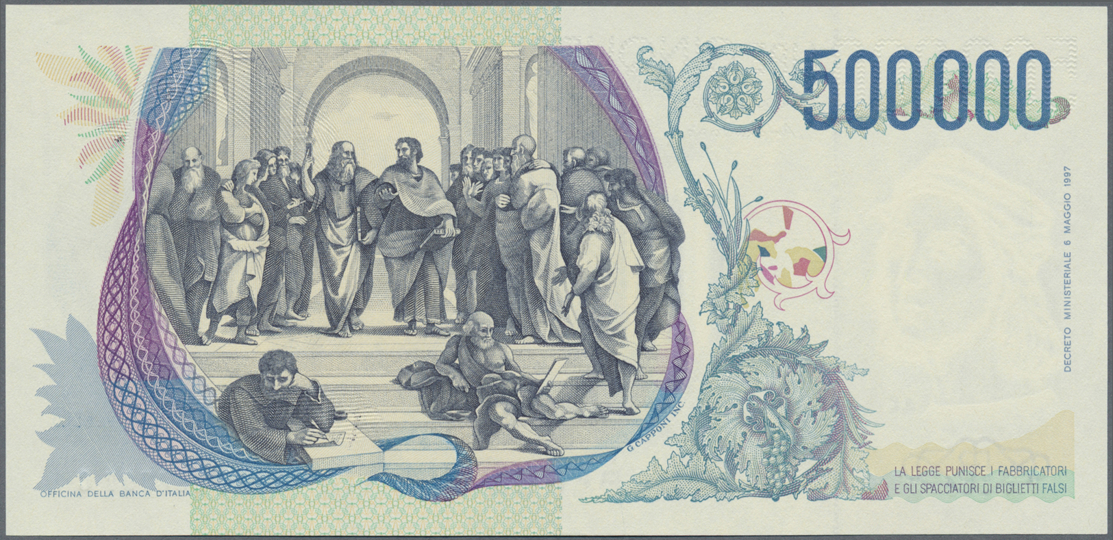 01273 Italy / Italien: 500.000 Lire 1997 P. 118 In Condition: AUNC. - Other & Unclassified