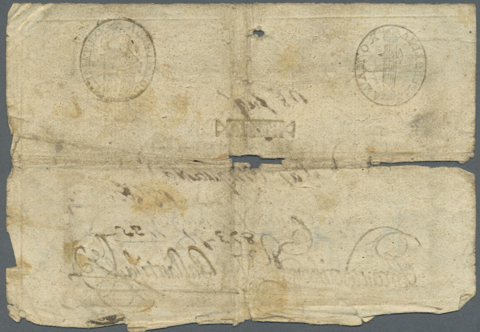 01278 Italy / Italien: Set of 9 banknotes of the Papal issues in italy dated 1798 containing 3x 50 Baiocchi 1798 P. S528