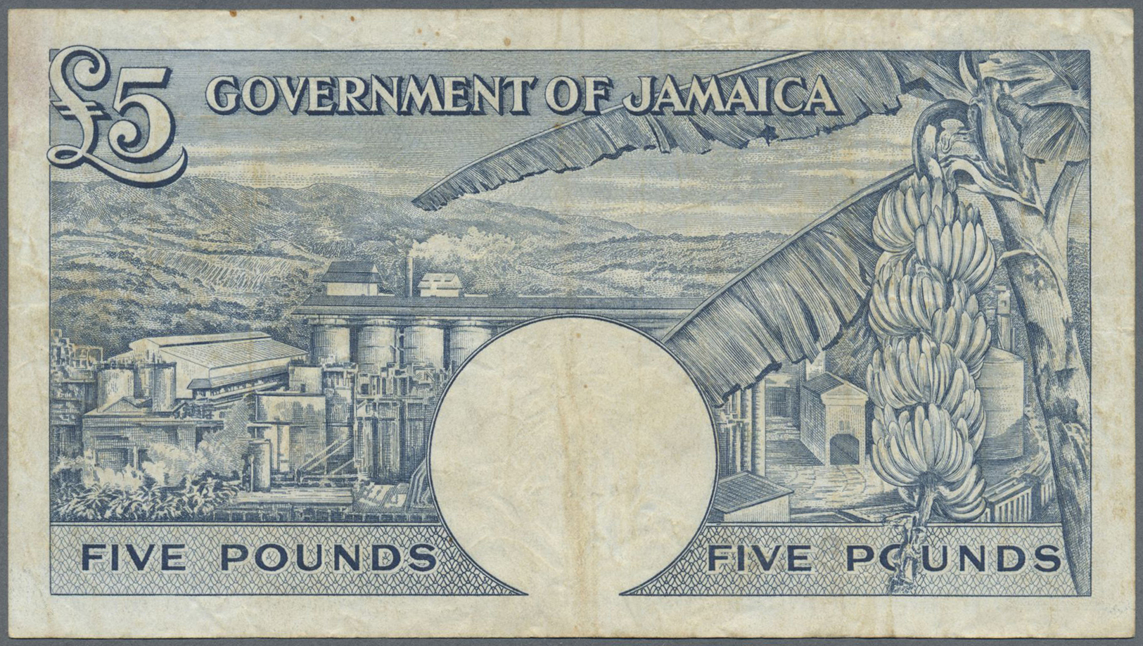 01294 Jamaica: Jamaica: 5 Pounds July 4th 1960, P.48b, Stained And Slightly Yellowed Paper With Tiny Brownish Spots And - Jamaica