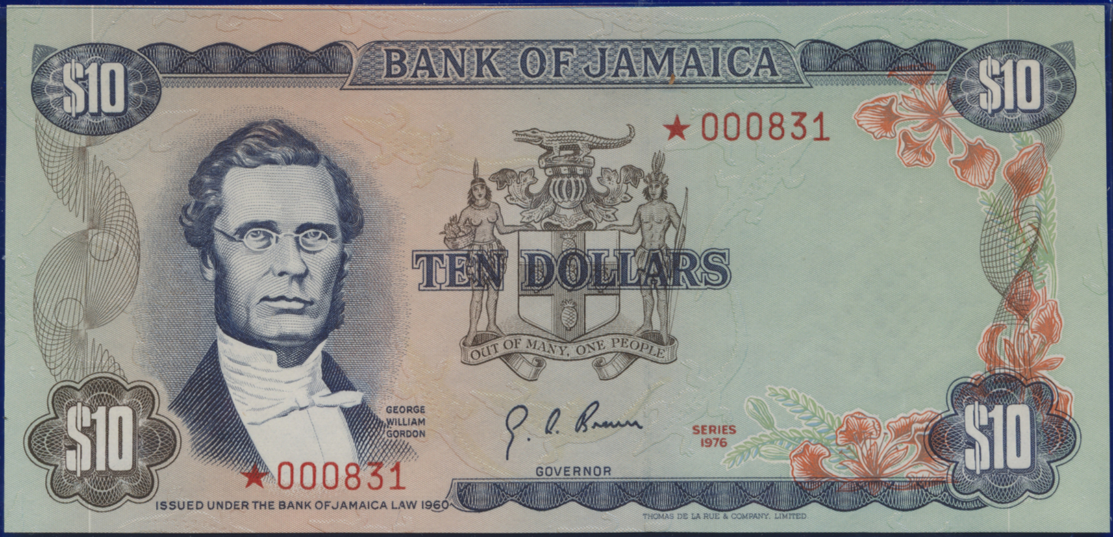 01298 Jamaica: Offical Currency Album Of The Bank Of Jamaica, With Certificate, Containing Notes With "Star" And Serial - Jamaica