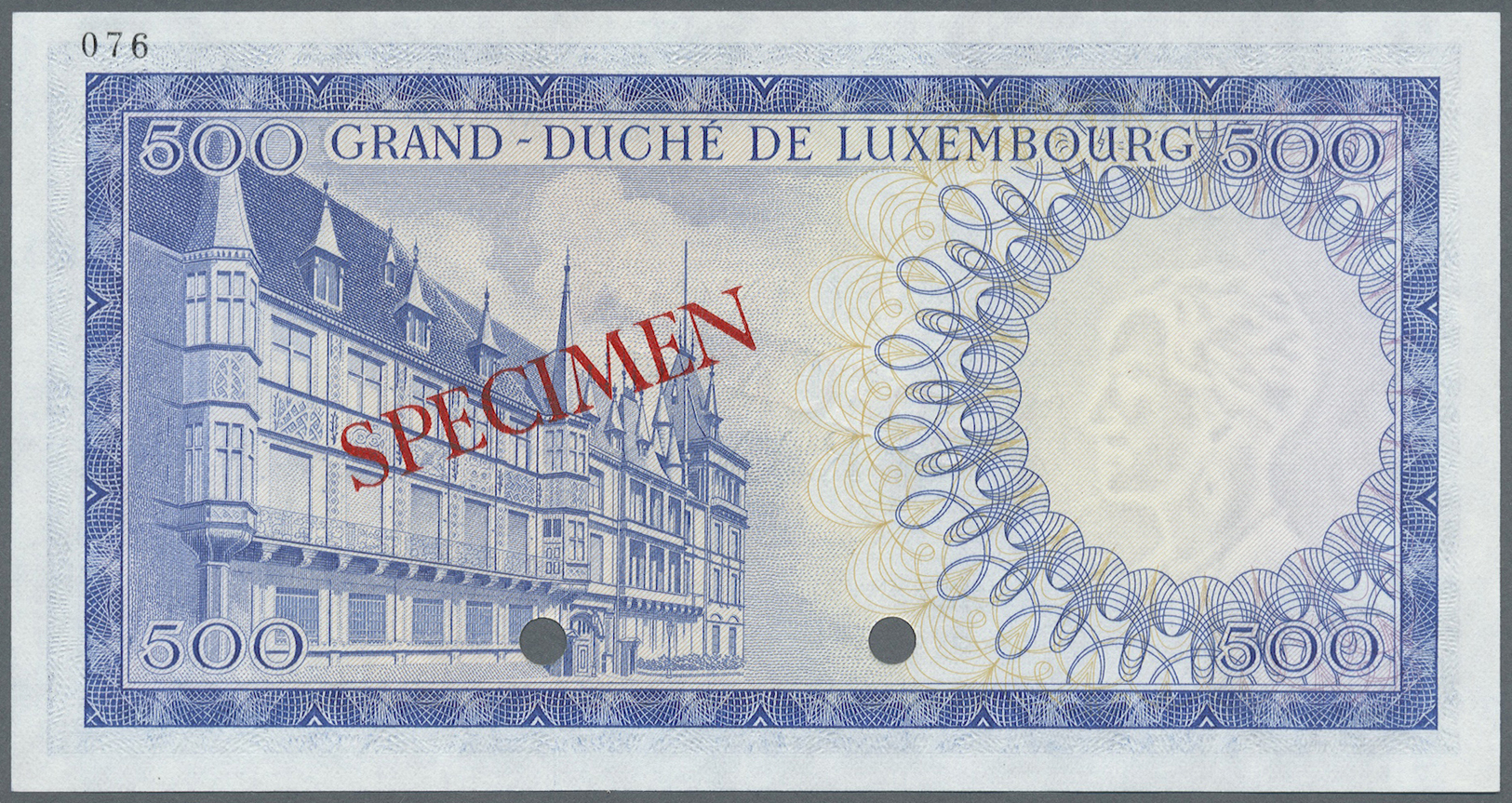 01593 Luxembourg: 500 Francs ND P. 52A. This Banknote Was Planned As A Part Of The 1960s Series Of Banknotes For Luxembo - Luxembourg