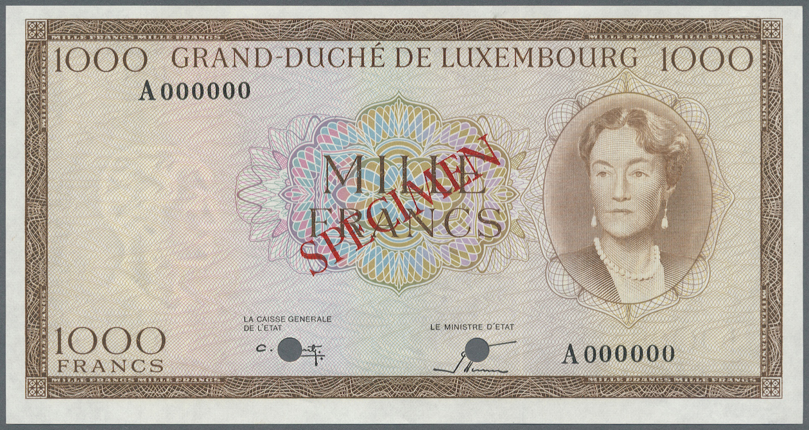 01596 Luxembourg: 1000 Francs ND P. 52B. This Banknote Was Planned As A Part Of The 1960s Series Of Banknotes For Luxemb - Luxembourg