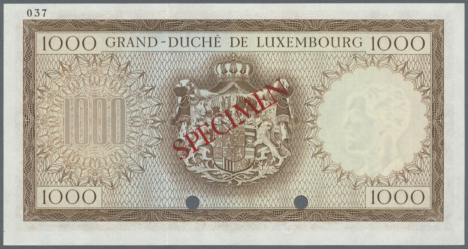 01596 Luxembourg: 1000 Francs ND P. 52B. This Banknote Was Planned As A Part Of The 1960s Series Of Banknotes For Luxemb - Luxembourg