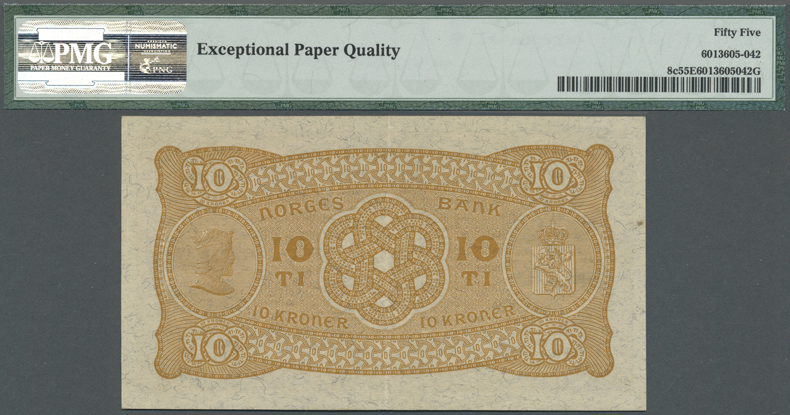 01914 Norway / Norwegen: 10 Kroner 1936 Signature: Meldahl-Nielsen, P.8c, Excellent Condition With Vertical Fold At Cent - Norway