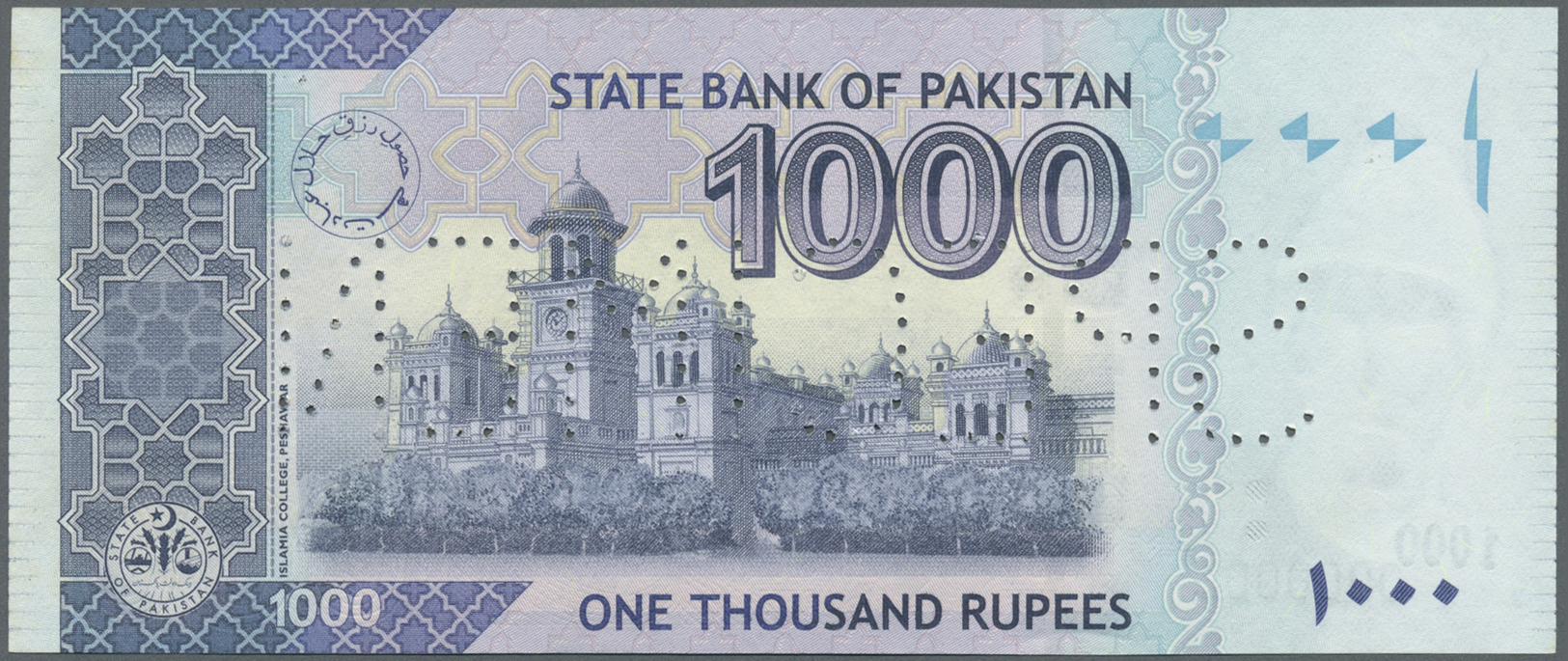 01934 Pakistan: 1000 Rupees ND Specimen P. 50s In Condition: UNC. - Pakistan