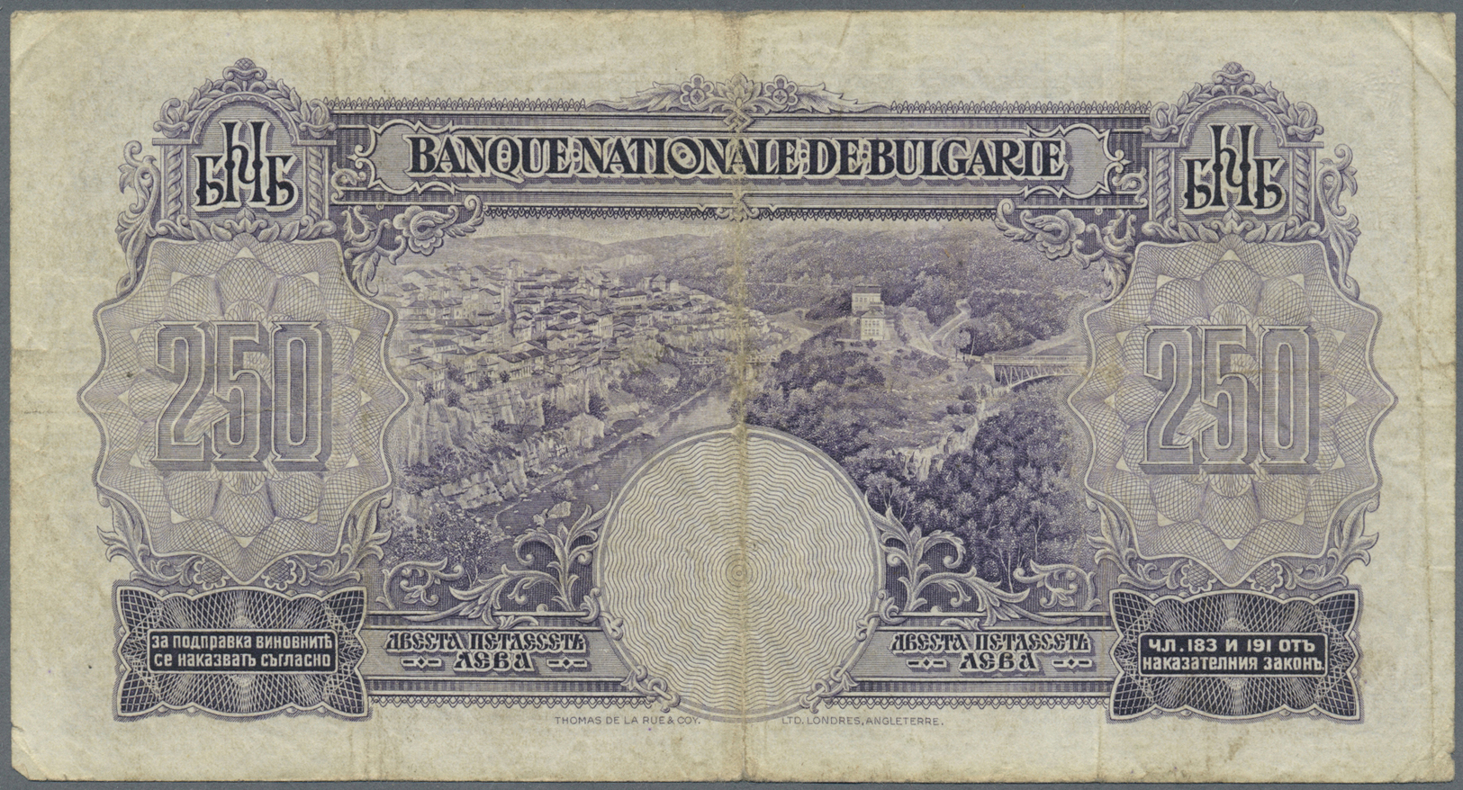 00404 Bulgaria / Bulgarien: Pair Of The 250 Leva 1929, P.51, Both Notes In Fine Condition With Stained Paper, Several Fo - Bulgaria