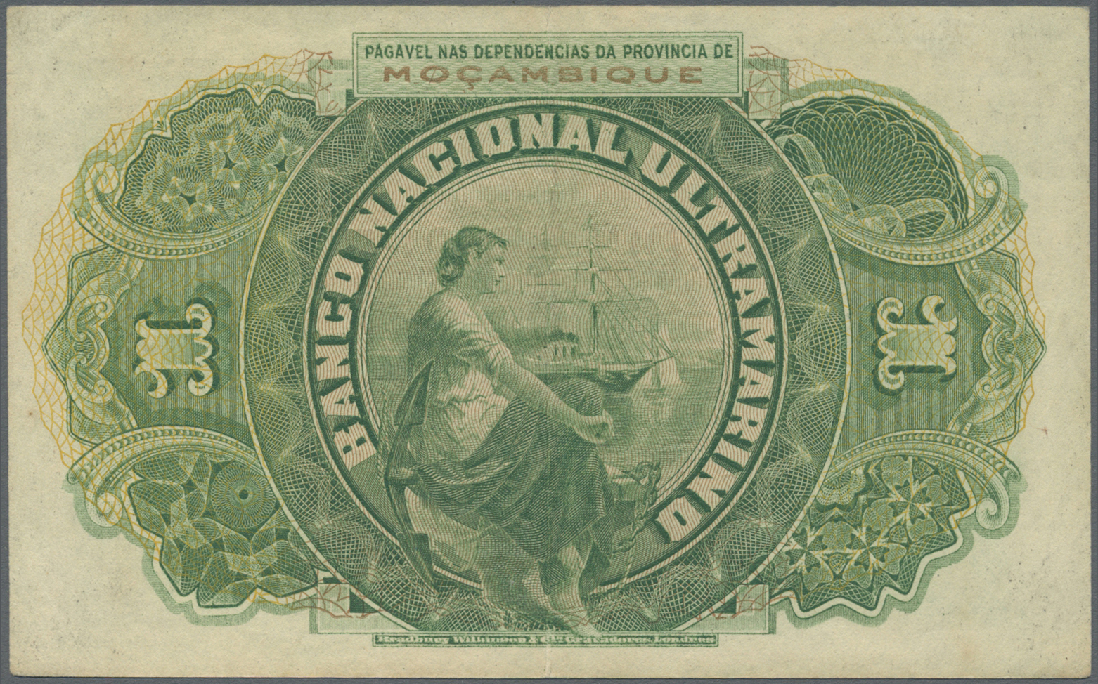 01764 Mozambique: 1 Escuod 1921 P. 66, Center Fold And Light Handling In Paper, Condition: VF+. - Mozambique