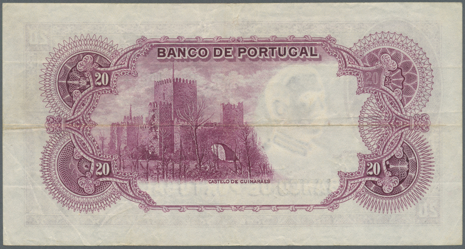02007 Portugal: 20 Escudos 1940 P. 143, Used With Folds In Paper But No Holes Or Tears, Paper Very Crisp And Colors Orig - Portugal