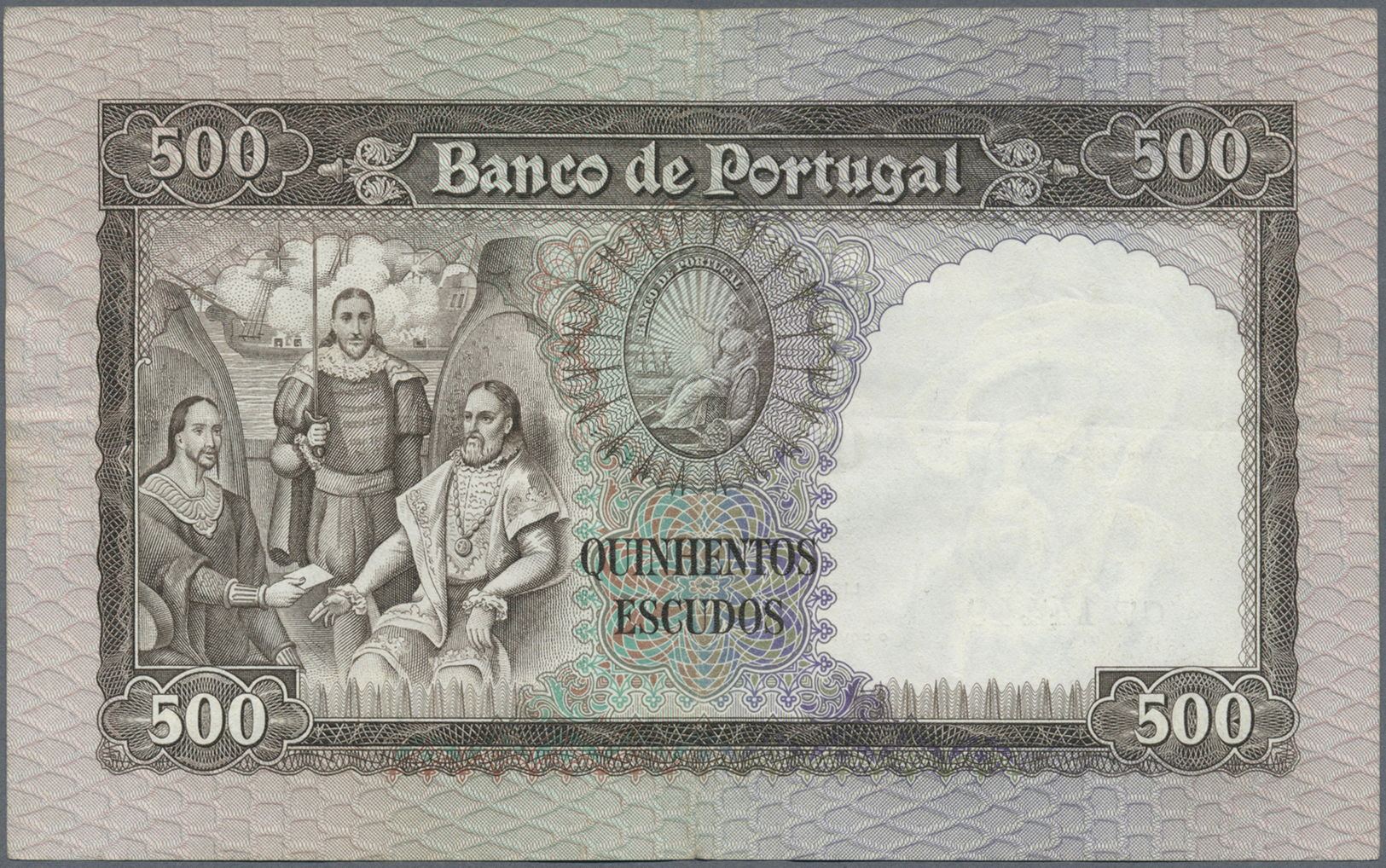 02011 Portugal: 500 Escudos 1958, P.162, Nice And Attractive Note With Crisp Paper And Bright Colors, Two Times Folded A - Portugal