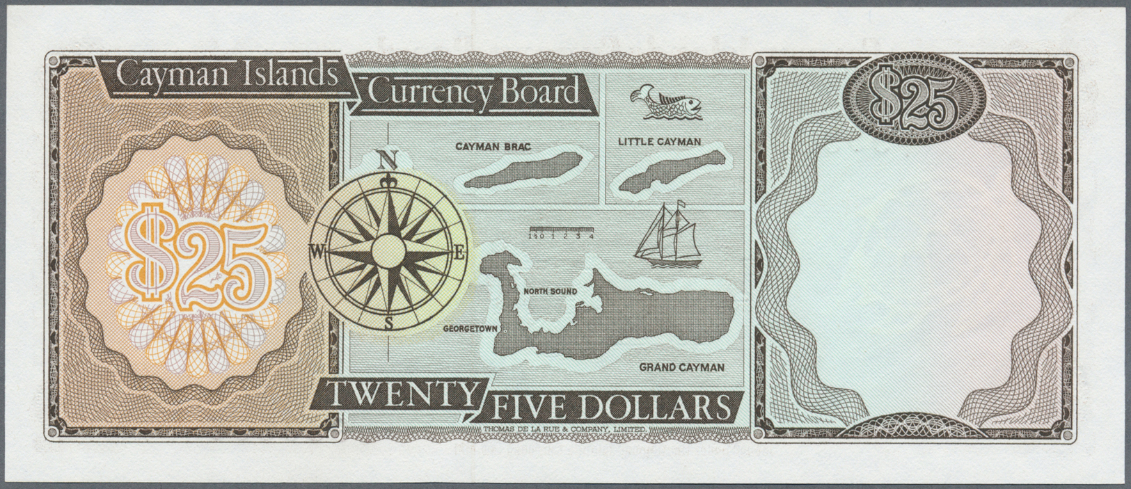 00508 Cayman Islands: 25 Dollars L.1974 P. 8 In Condition: AUNC. - Cayman Islands