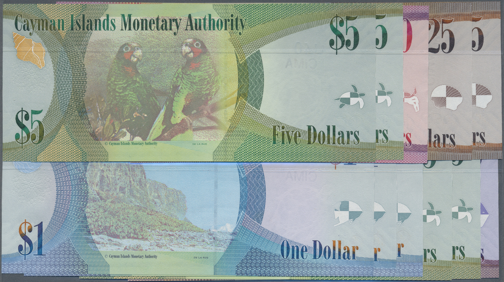 00523 Cayman Islands: Set Of 11 Notes Containing 3x 1 Dollar 2010, 4x 5 Dollars 2010, 10 Dollars 2010, 2x 25 Dollars 201 - Cayman Islands