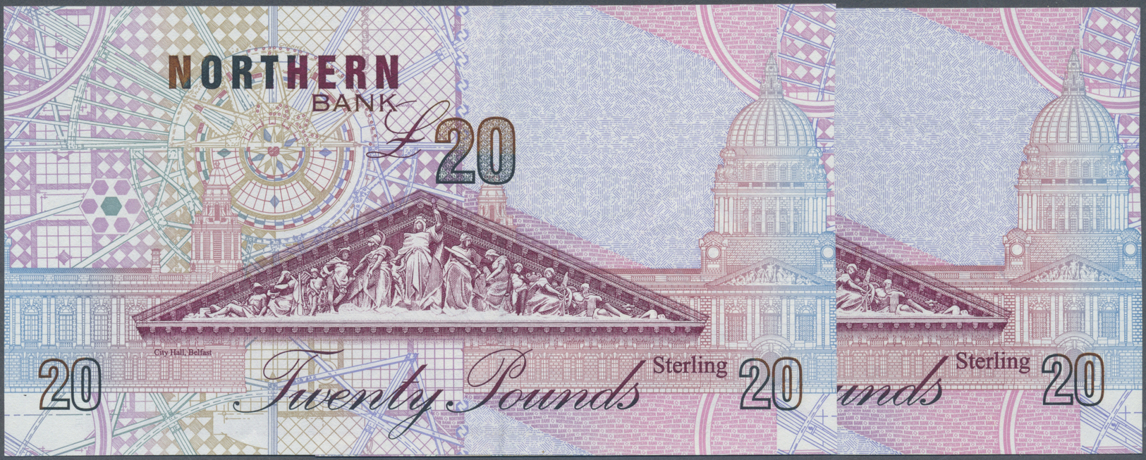 00904 Great Britain / Großbritannien: Set Of 2 Notes 20 Pounds 1997 P. 199a In Condition: UNC. (2 Pcs) - Other & Unclassified