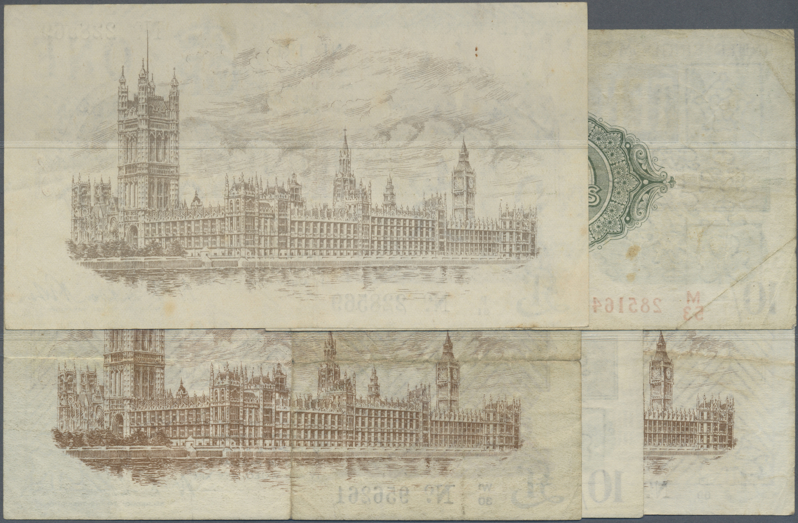 00912 Great Britain / Großbritannien: Set With 5 Banknotes Series 1919 Till 1928 Containing 1 Pound ND(1919) With Signat - Other & Unclassified