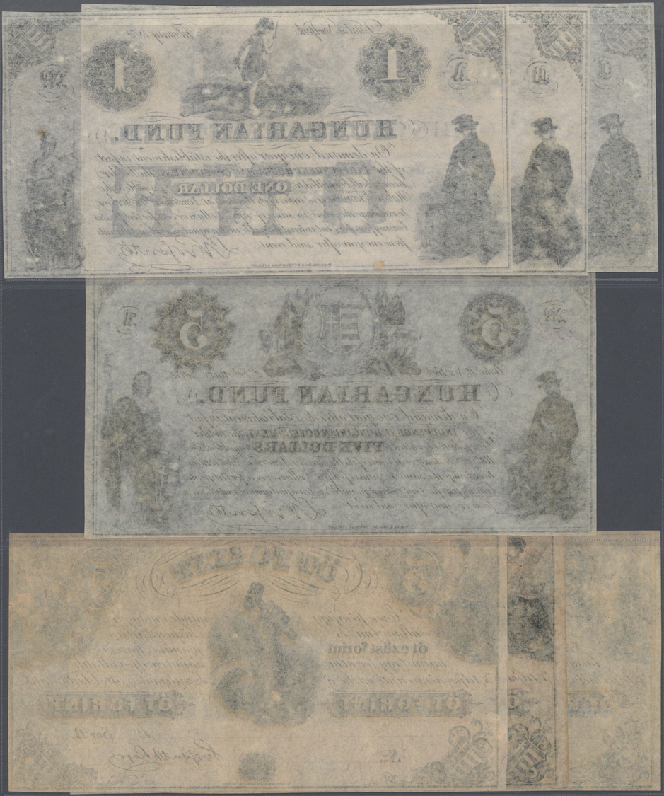 01019 Hungary / Ungarn: Very Nice Set With 7 Notes Of The Hungarian Fund 1852 Remainder, Comprising 3x1Dollar Remainder - Hungary