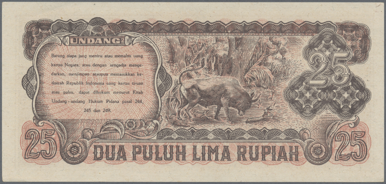 01159 Indonesia / Indonesien: 25 Rupiah 1947, P.23 In Perfect UNC Condition - Indonesia