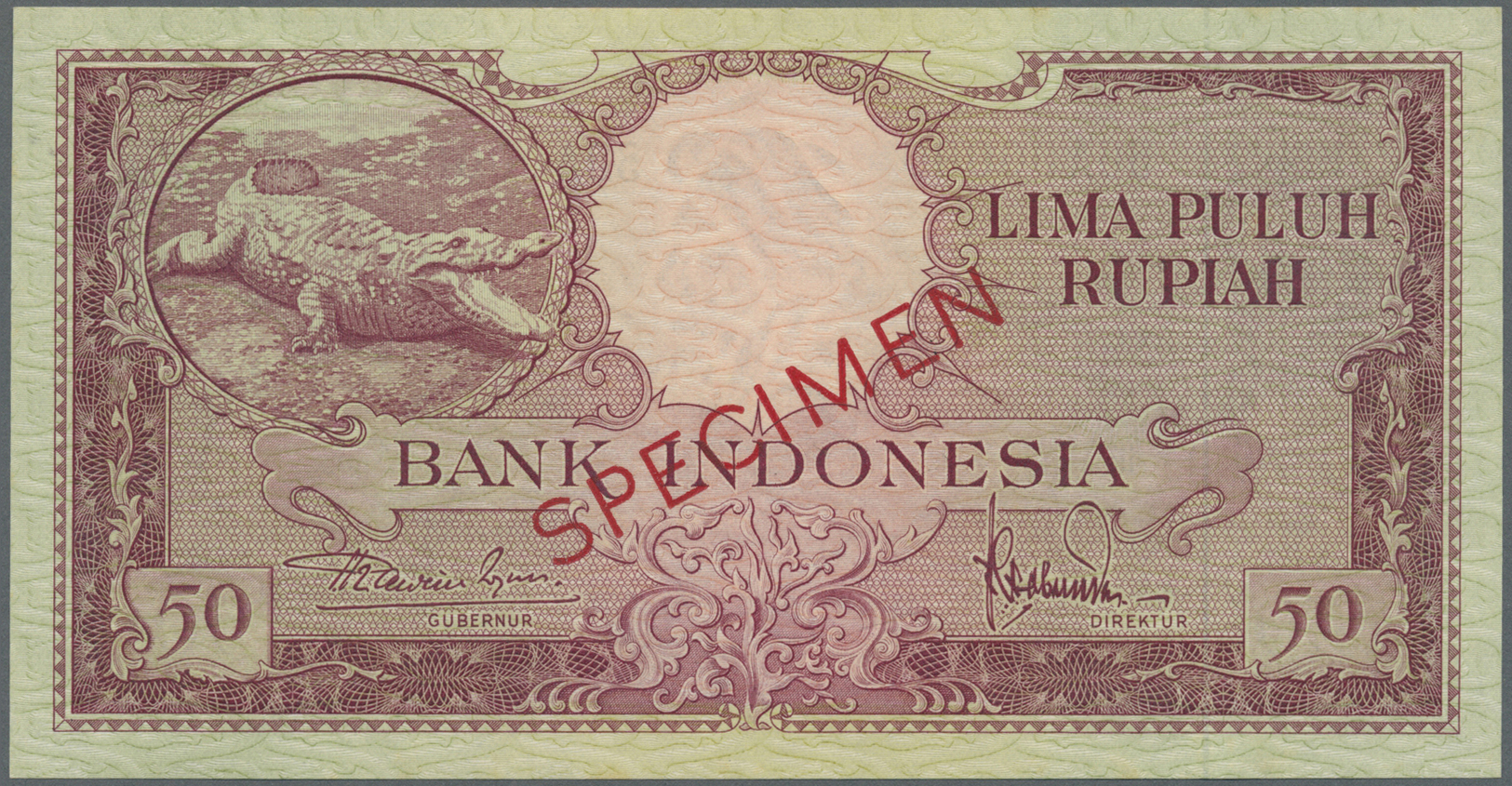 01166 Indonesia / Indonesien: 50 Rupiah 1957 Specimen P. 50s In Condition: UNC. - Indonesia