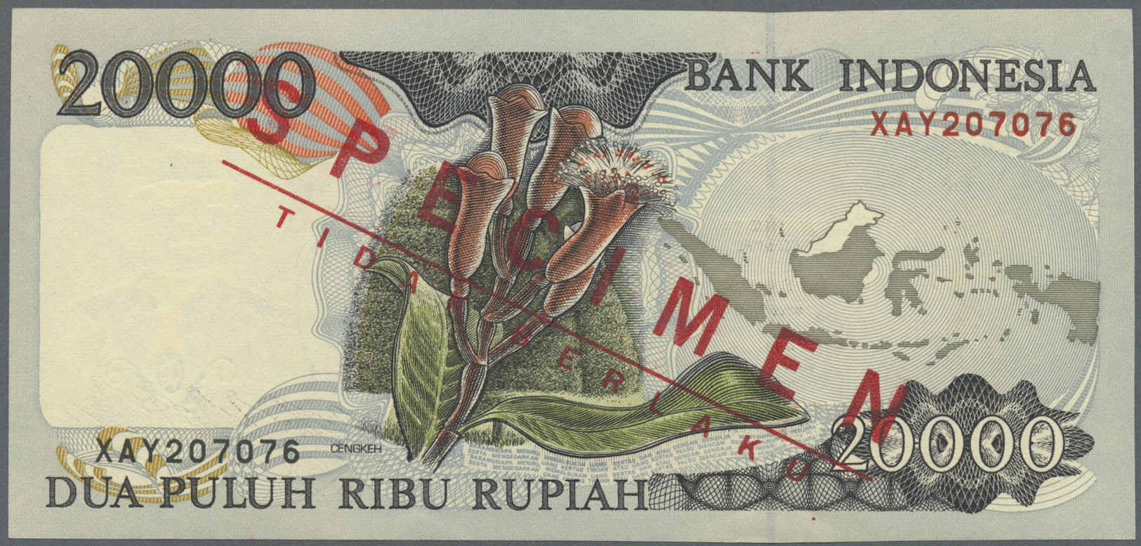 01181 Indonesia / Indonesien: Set Of 2 Specimen Notes Containing 20.000 Rupiah 1995 And 50.000 Rupiah 1995 (both With Se - Indonesia