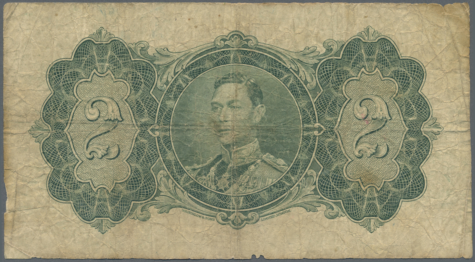 00342 British Guiana / Britisch Guayana: 2 Dollars 1938 P. 13b, Seldom Seen Note In Used Condition, With Several Folds A - Guyana