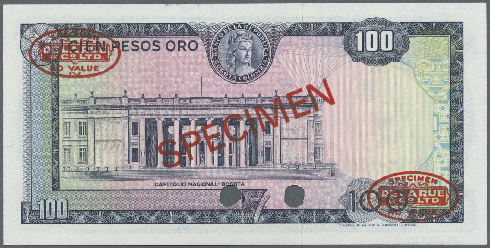 00570 Colombia / Kolumbien: 100 Pesos 1973 Specimen P. 415s In Condition: UNC. - Colombia