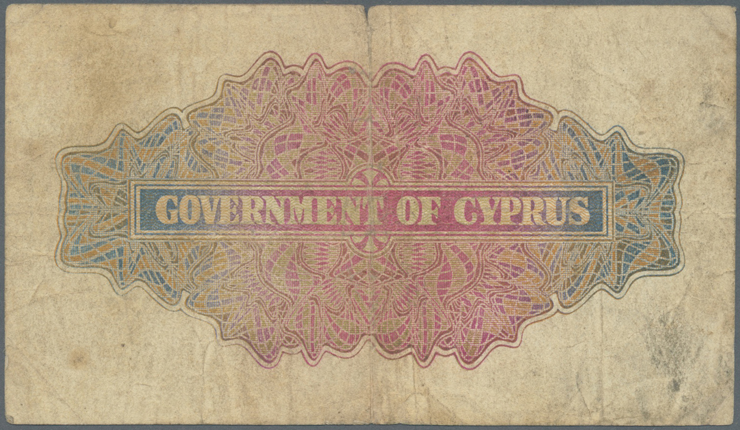 00612 Cyprus / Zypern: 5 Shillings 1945, P.22 In Used Condition With Several Folds, Staining Paper And Small Tear At Upp - Cyprus