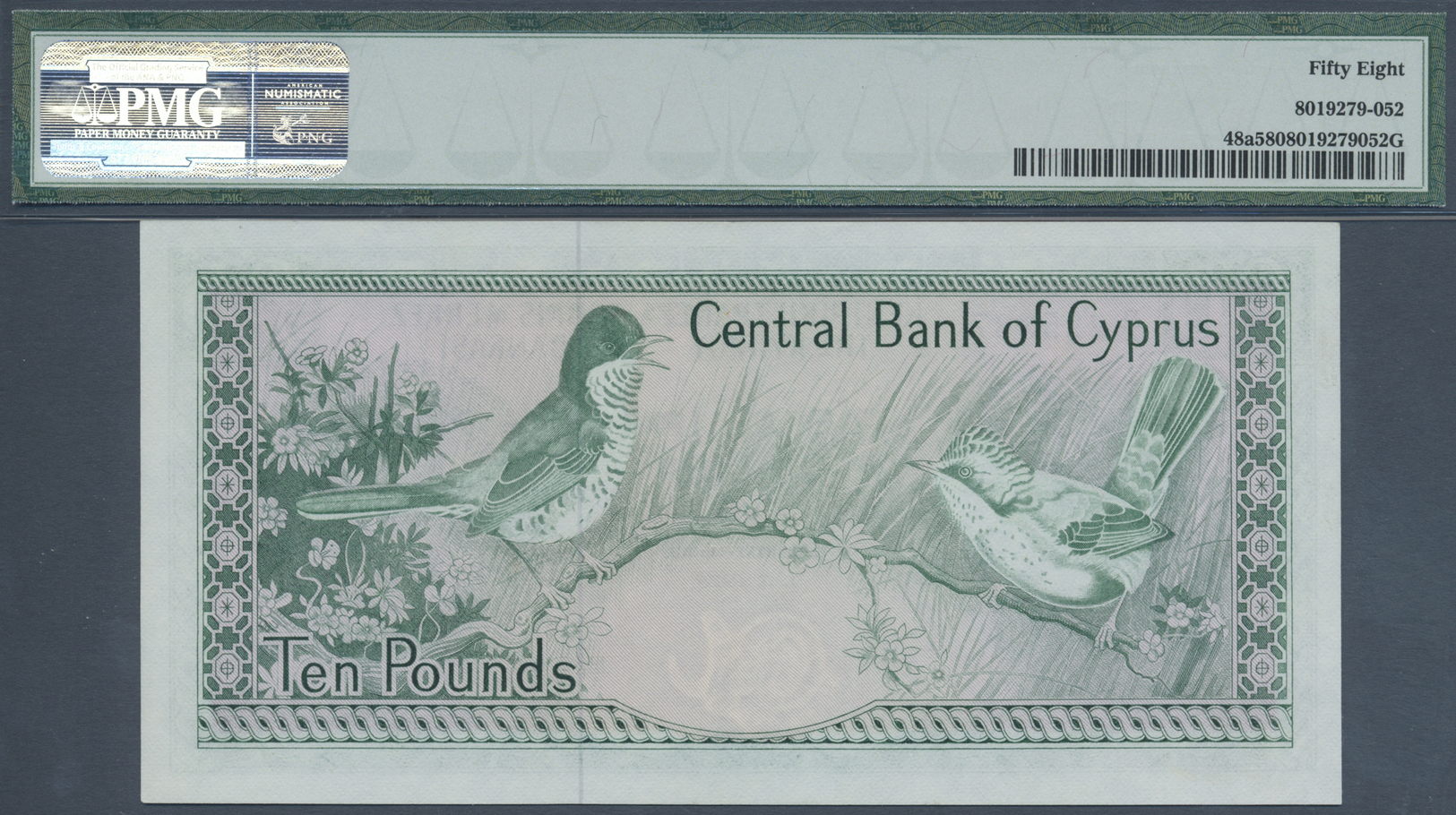 00623 Cyprus / Zypern: 10 Pounds 1978 P. 48a, PMG Graded 58 Choice About UNC. - Cyprus