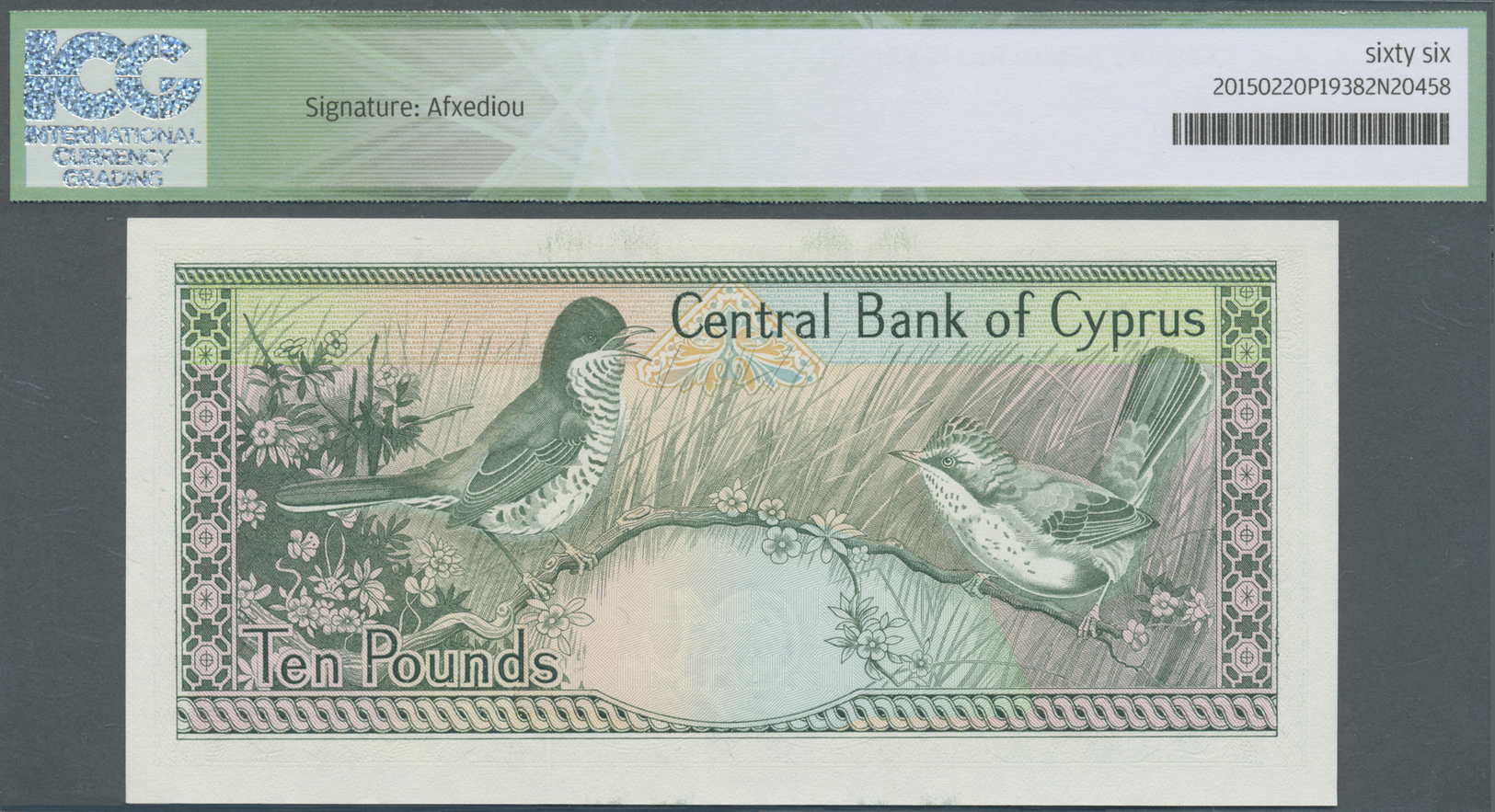 00625 Cyprus / Zypern: 10 Pounds 1990 P. 55a, ICG Graded 66 Choice UNC. - Cyprus